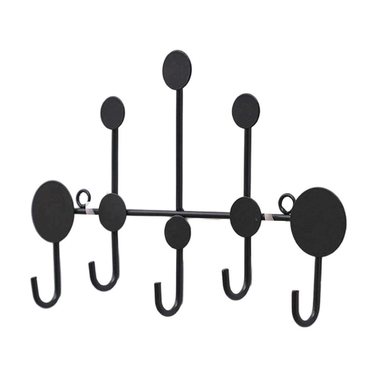 Towel Hanger   Convenient Use 5 Hooks Wall Black