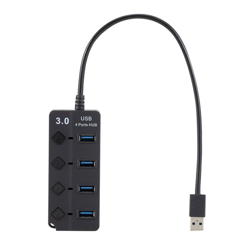 USB 3.0 HUB Splitter 4 Ports With On/Off Switches High Speed