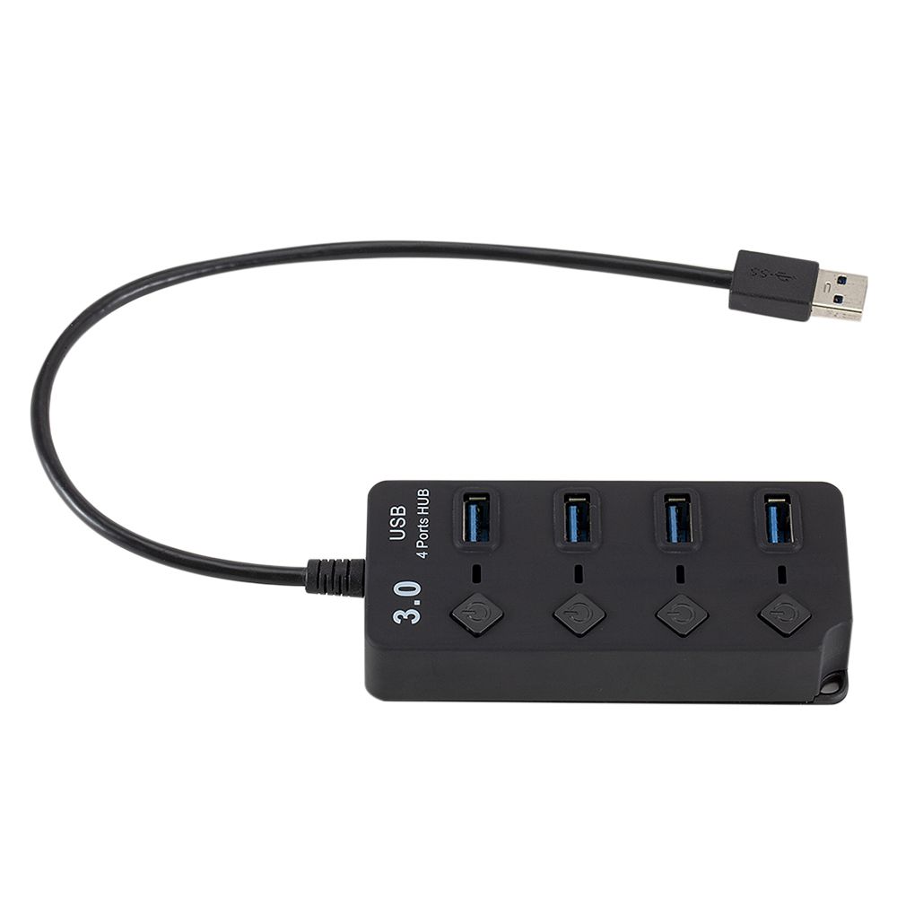 USB 3.0 HUB Splitter 4 Ports With On/Off Switches High Speed