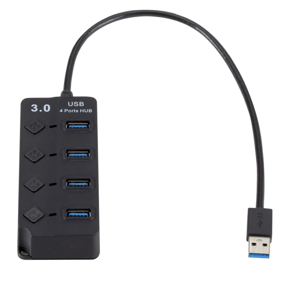 USB 3.0 HUB Splitter 4 Ports With On/Off Switches High Speed