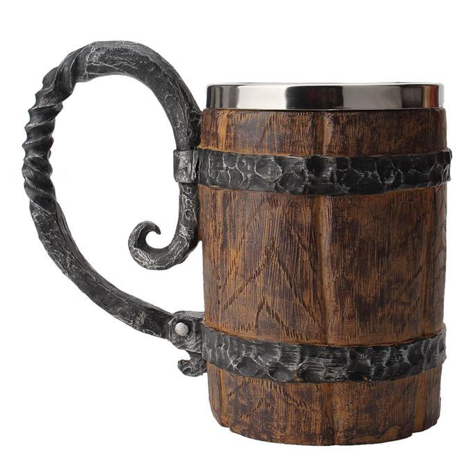 4xStainless Steel Mug Imitation Wood Cup  Coffee Cup Christmas
