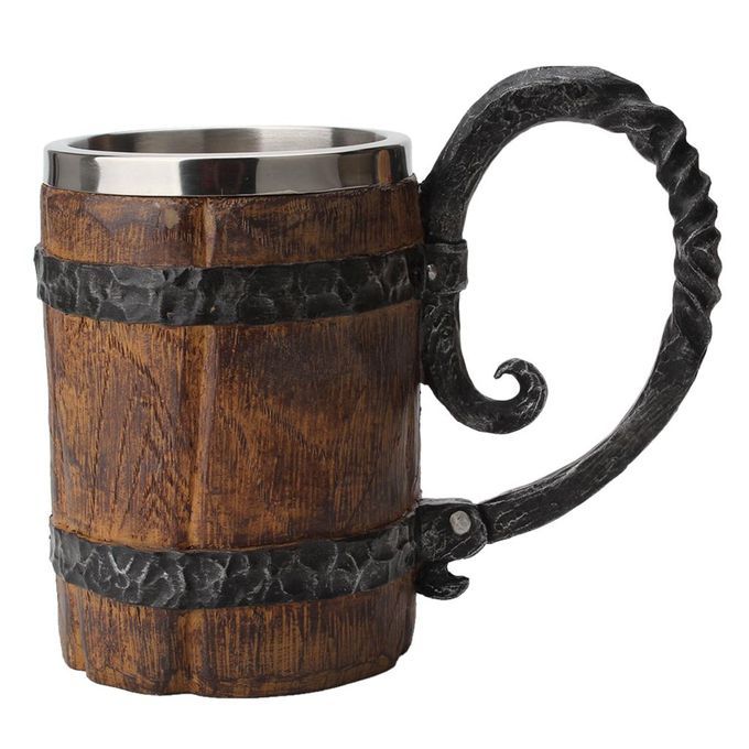 4xStainless Steel Mug Imitation Wood Cup  Coffee Cup Christmas