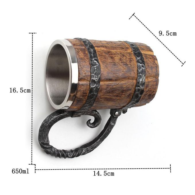 4xStainless Steel Mug Imitation Wood Cup  Coffee Cup Christmas