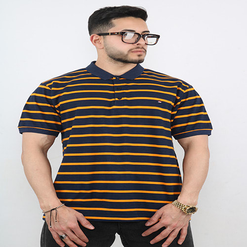 Yellow Stripes Men Short Sleeve Polo