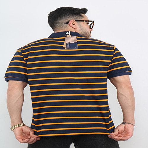 Yellow Stripes Men Short Sleeve Polo