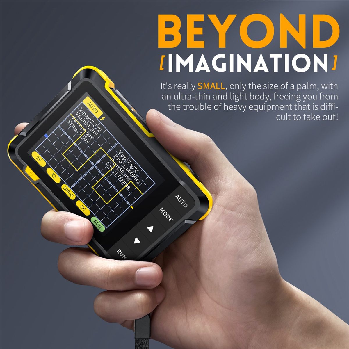 FNIRSI DSO152 Handheld Digital Oscilloscope 2.5MSa/S 200KHz Analog Bandwidth 2.8 Inch AUTO PWM Square Waves -High Version