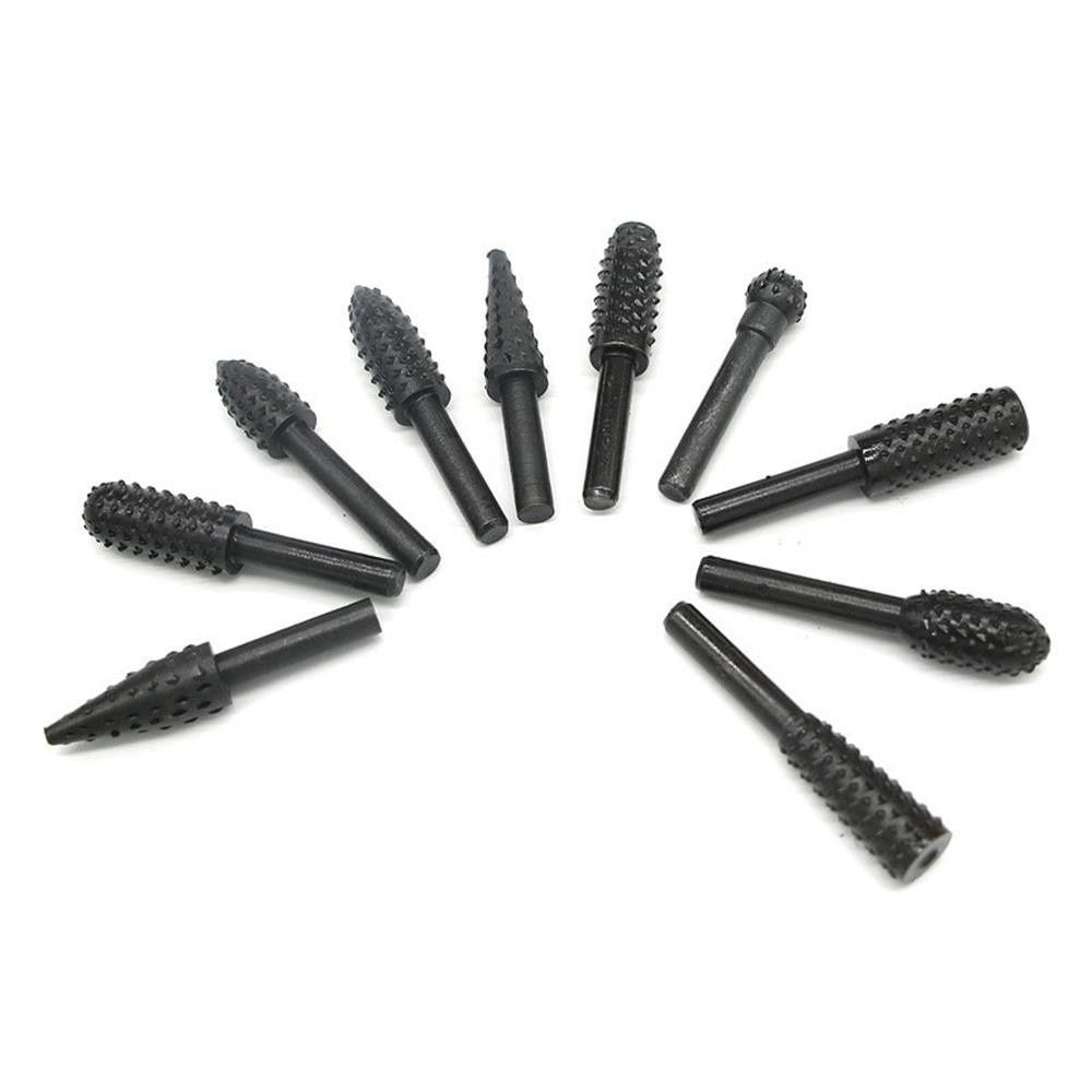 10PCS Rasp File Drill Bits Rasp Set Drill Grinder Drill Rasp