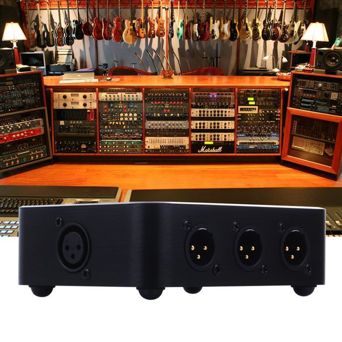Stereo Audio Signal XLR Balanced 6 Input Switcher Converter Splitter