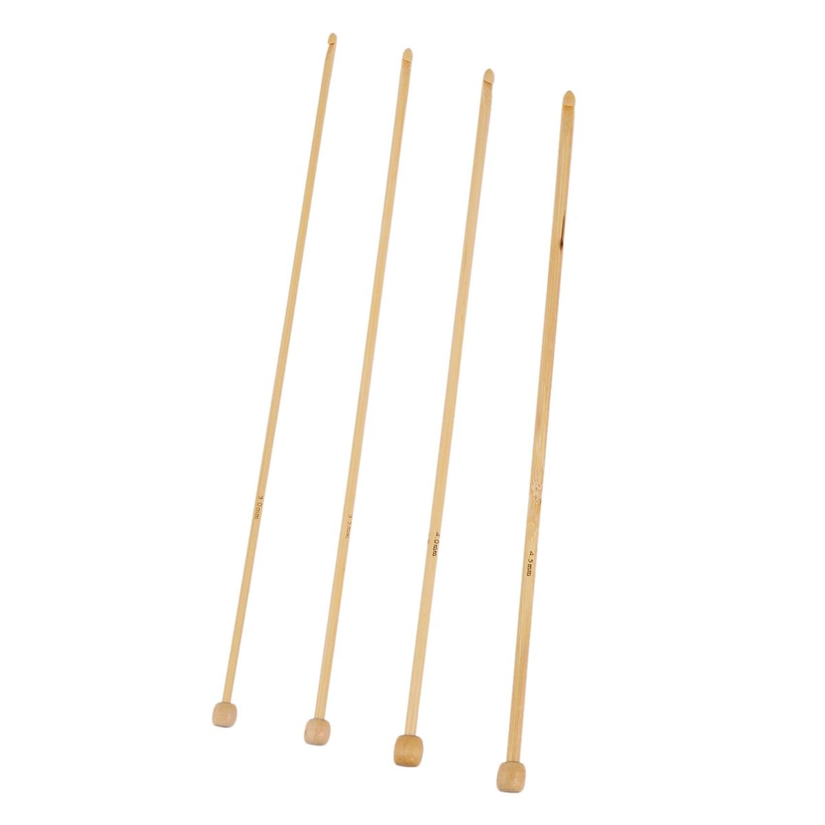 Natural Color Natural Bamboo Single Pointed Afghan Tunisian Crochet Hooks Needles 25.5Cm-25Cm Long,1 Set 12 Pcs/Set