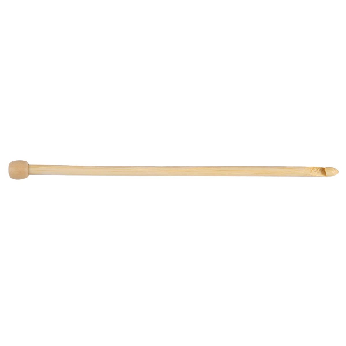 Natural Color Natural Bamboo Single Pointed Afghan Tunisian Crochet Hooks Needles 25.5Cm-25Cm Long,1 Set 12 Pcs/Set