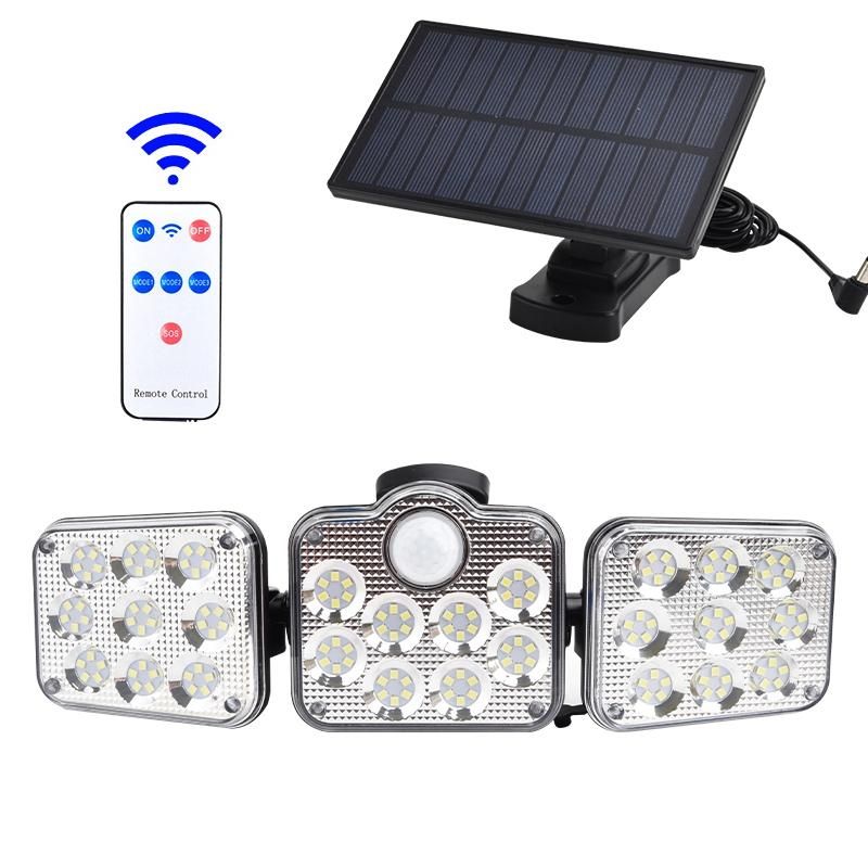 Solar Sensor Wall Light LED Three-Head Landscape Wall Lamp J