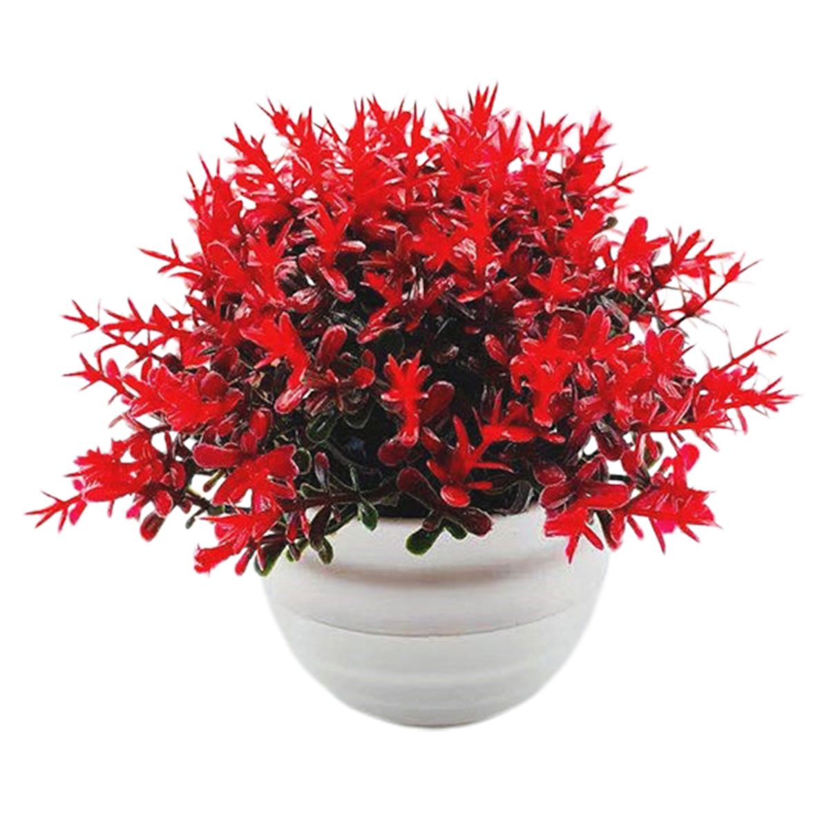 1 Set Artificial Plant Pot Ornamental Photo Props-Red
