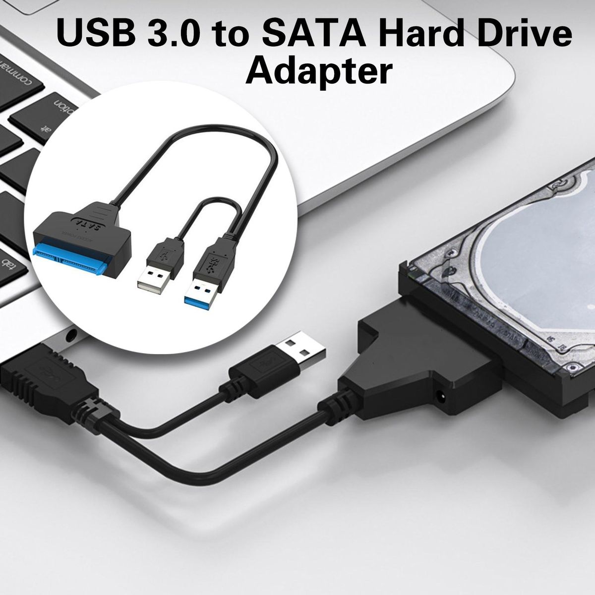 Converter Cable USB 3.0 to Hard Drive Adapter Black