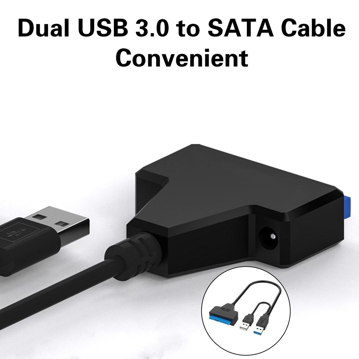Converter Cable USB 3.0 to Hard Drive Adapter Black