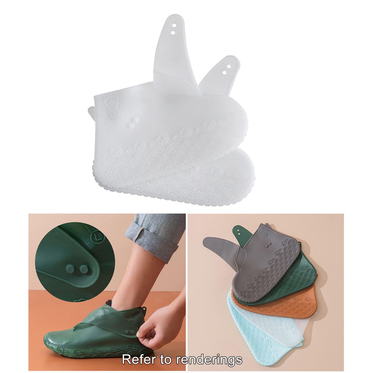 Shoe Cover Shoe Protectors Non-Slip Non-Slip Water Resistant White M
