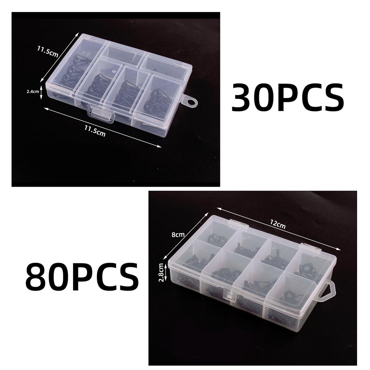 80pcs Fishing Rod Tips Stainless Steel Ceramic Ring Guide Replacement Fishing Rod Repair Kit