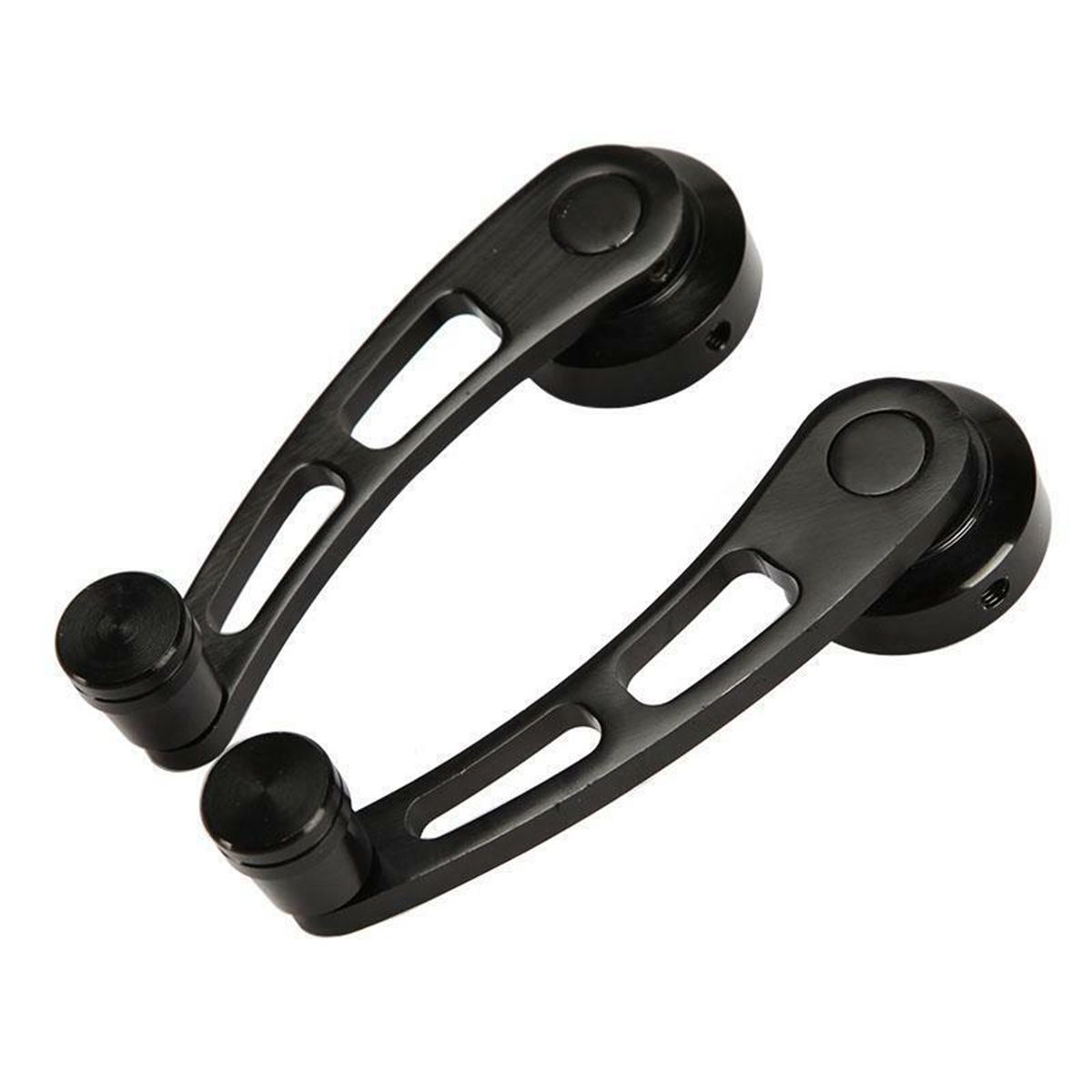 Pair Universal Car Black Billet Aluminum Manual Door Window