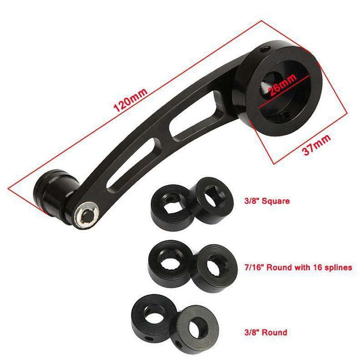 Pair Universal Car Black Billet Aluminum Manual Door Window