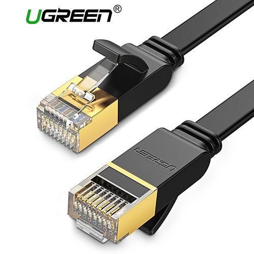 2 Meter Flat Ethernet Cable Cat7 RJ45 Network Patch Cable Flat 10 Gigabit 600Mhz Lan Wire Cable Cord Shielded For Modem, Router, PC, Mac, Laptop, PS2, PS3, PS4, XBox, And XBox 360 Black By HonTai