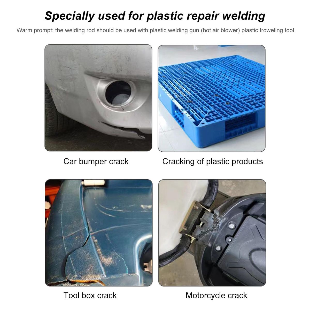20 PCS Plastic Welding Rods TPO TEO & PP welder rods  with 5PCS Stainless Steel Mesh for Car bumper, Kayaks,plastic welder gun