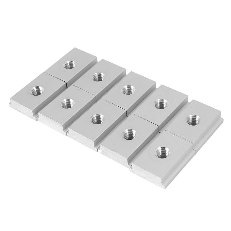 M8 T-Track Slider Sliding Nut Aluminum Alloy T Slot Nut For Woodworking Tool Jigs Screw Slot Fastener 10Pcs