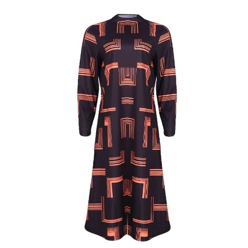 Geometric Print Midi Dress