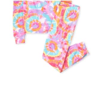 Girls Color Splash Tie Dye Snug Fit Cotton Pyjamas