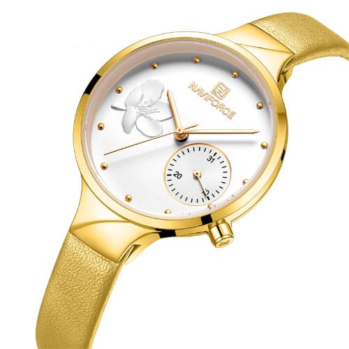 Women Leather Watch - Gold