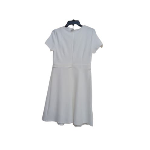 Flay white Dress with  Lace band
