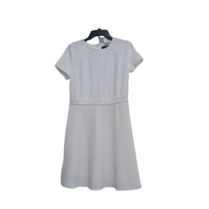 Flay white Dress with  Lace band