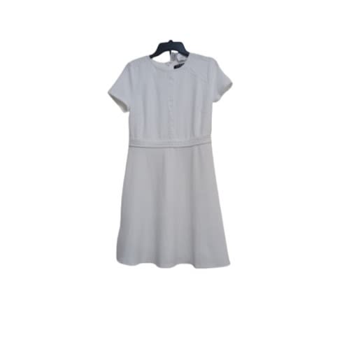 Flay white Dress with  Lace band