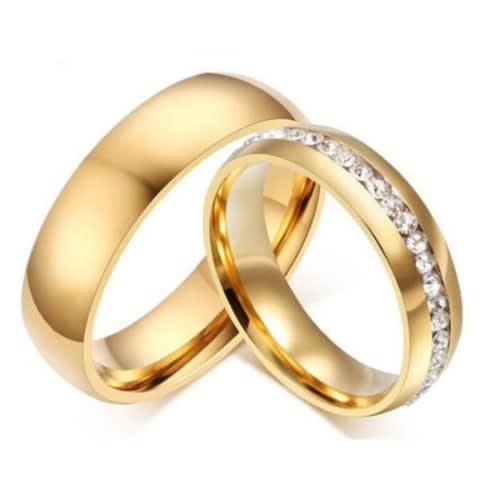 Couple's Wedding Rings Set - Gold
