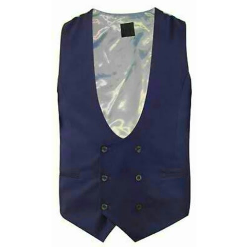 Men's Double Breasted Waistcoat  - Navy Blue