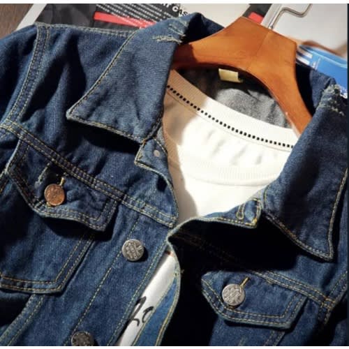 Jeans Jacket Fleece- Blue Denim