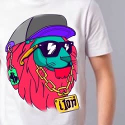 White Unisex Lion Printed