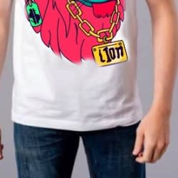 White Unisex Lion Printed
