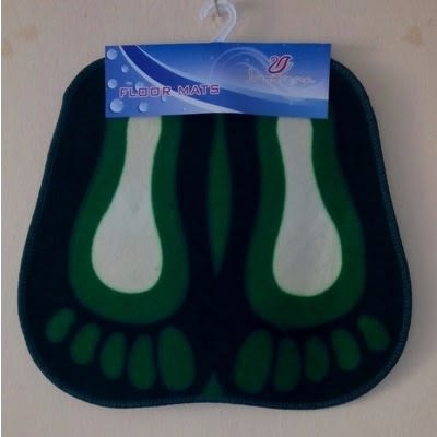 Feet Shaped Floor Mat - Green