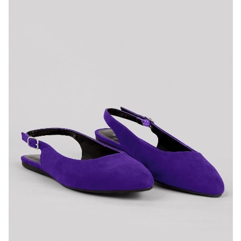 Blue Suede Sling Flats