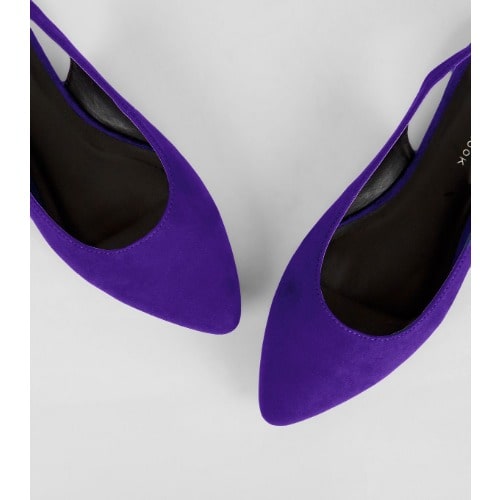Blue Suede Sling Flats