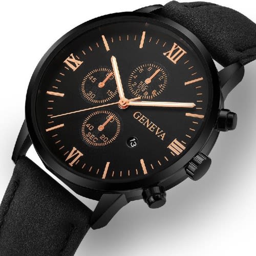 Geneva Business Leather Wristwatch