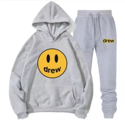 Drew Print Hoodie And Jogger - Grey