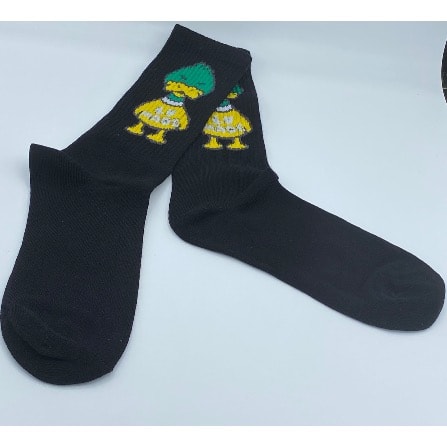 Black Pattern Logo Men’s Classic Cotton Socks
