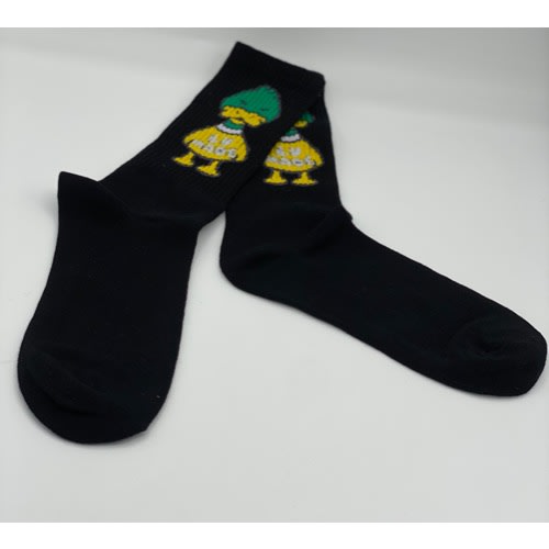 Black Pattern Logo Men’s Classic Cotton Socks