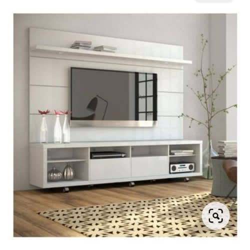 Tv Stand & Shelf Entertainment Center - Nut Brown