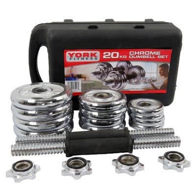 20kg York Case Dumbbells