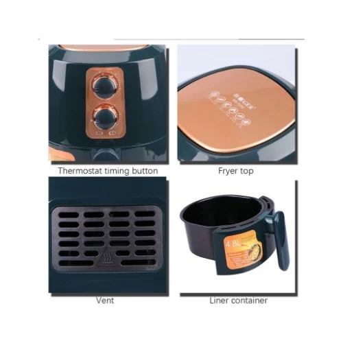 Haeger Hg-5282 Electric Air Fryer - 4.8L - 1350W - Multifunction Knob Control