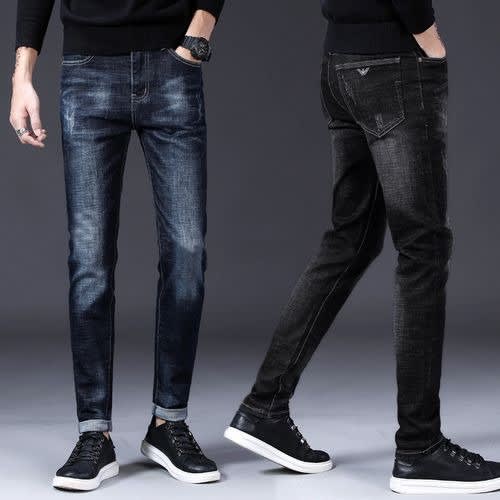 2 In 1 Men's Stock Jeans - Mixed Black & Mixed Blue