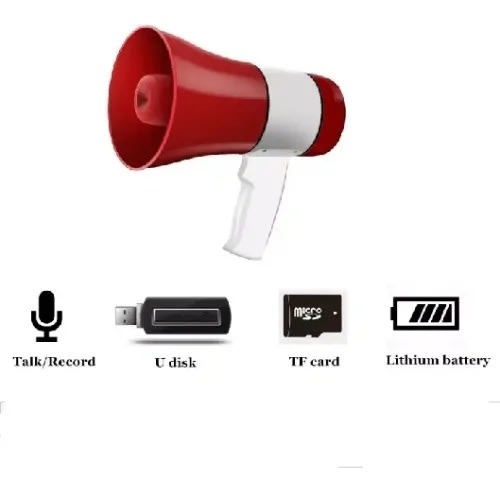 Bluetooth & Usb Handheld Rechargeable Megaphone With Recording