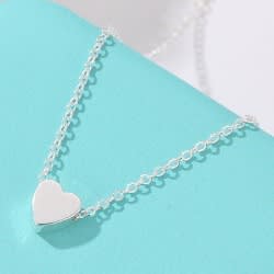 Non Fade Chain & Love Pendant- Silver