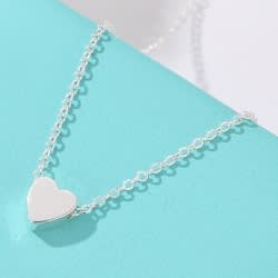 Non Fade Chain & Love Pendant- Silver